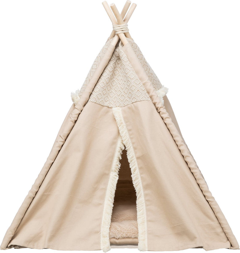 Afbeelding laden in galerijviewer, Trixie kattenmand tipi boho beige
