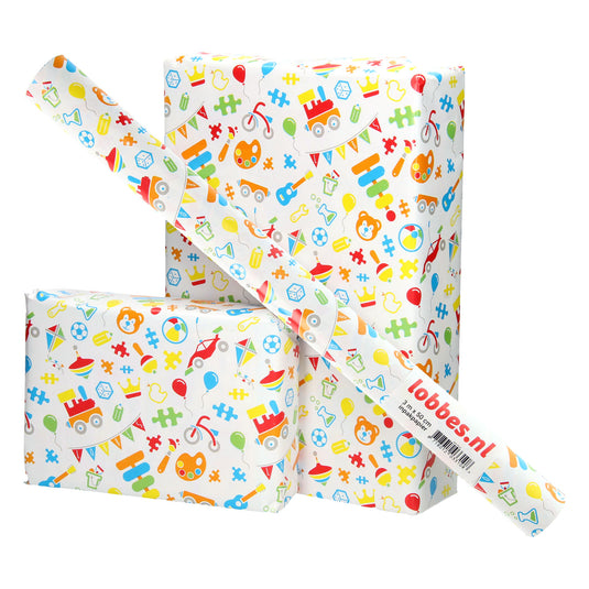 Lobbes inpakpapier speelgoed, 3 mtr