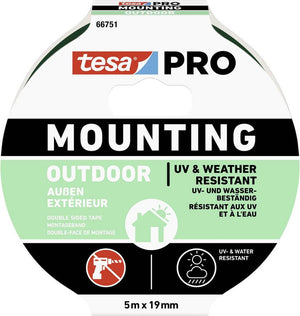 Tesa mounting pro outdoor 66751-00001-00 montagetape transparant (l x b) 5 m x 19 mm 1 stuk(s)