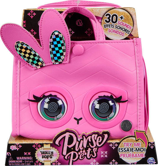 Purse pets - tote bag - bunny - interactieve tas knuffel met meer dan 30 geluiden en lichteffecten