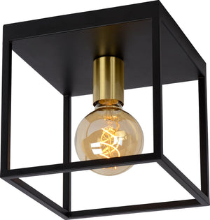 Lucide ruben - plafonnière (plafondlamp) - 1xe27 - zwart