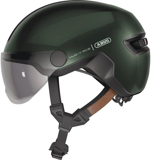 Abus fietshelm hud-y ace moss green m - 54-58 cm - groen - geschikt voor gebruik op elektrische fietsen - stadsfietsen - 430 g m