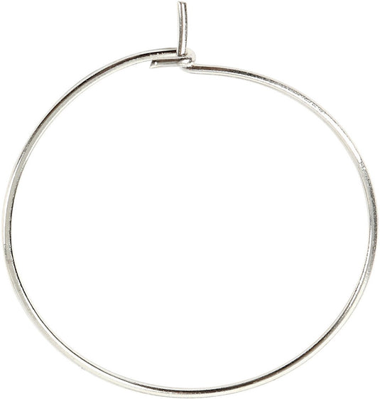Creativ company cc oorbellen rond 20 mm zilver 8 stuks