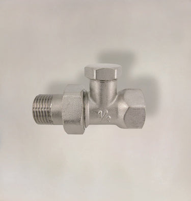 Kirchhoff radiator fitting - vernikkeld - recht - 3 8 - afsluitbaar