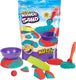 Kinetic sand - mold n' flow-set met 680 g rood en blauwgroen origineel en 3 stuks gereedschap - sensorisch speelgoed