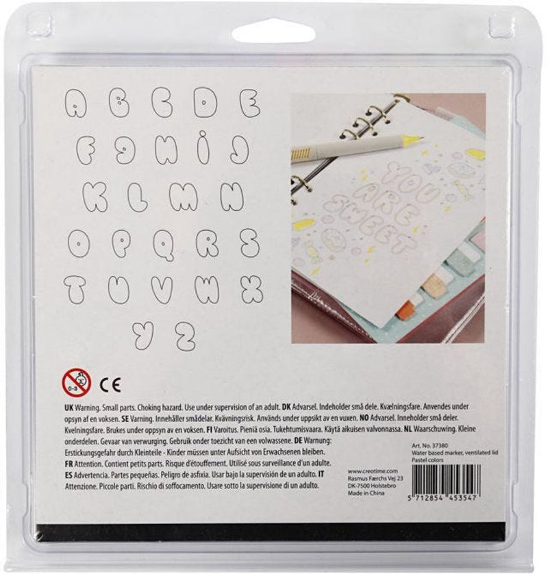 Afbeelding laden in galerijviewer, Creativ company handletter stiften pastelkleuren, 12st. dubbelzijdig
