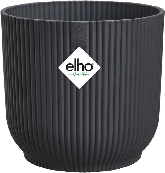 Elho vibes fold rond 22 - bloempot voor binnen - 100% gerecycled plastic - ø 22.0 x h 20.2 cm - antraciet
