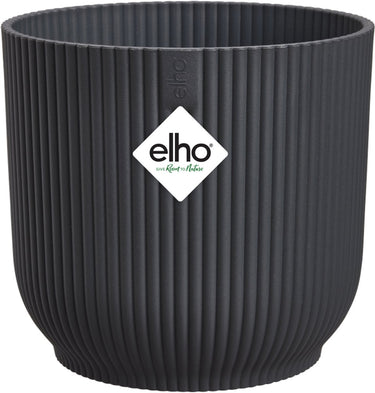 Elho vibes fold rond 14 - bloempot voor binnen - 100% gerecycled plastic - ø 14.1 x h 12.9 cm - antraciet