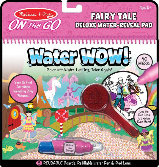 Melissa doug kleurboek water wow - fairy tale karton roze