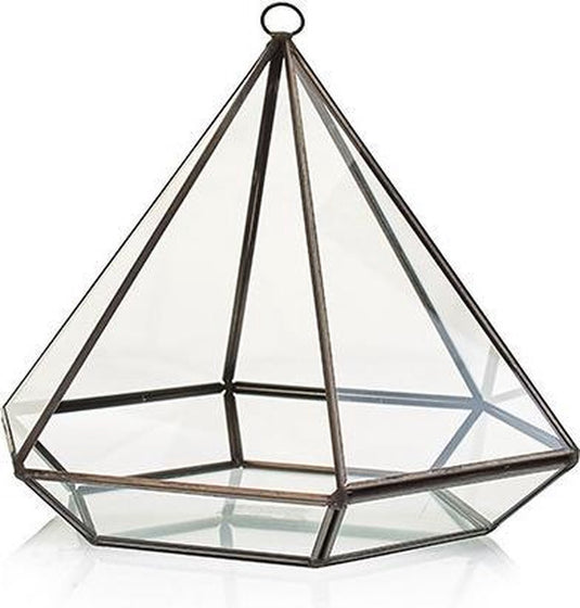 Ancient wisdom glazen terrarium - grote diamant