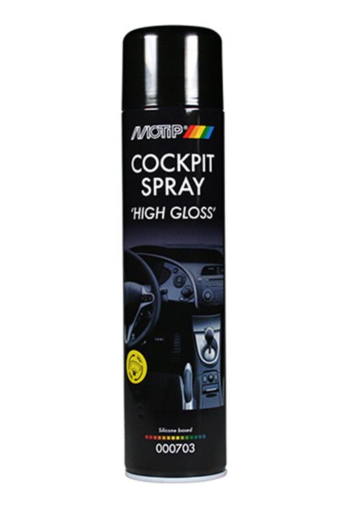 Afbeelding laden in galerijviewer, Motip car care black cockpitspray high gloss hoogglans 600ml spuitbus
