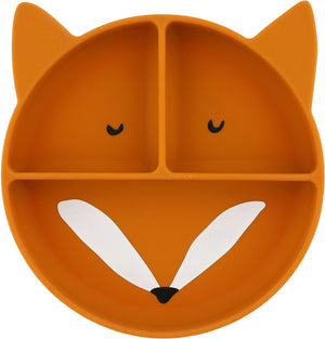 Trixie siliconen bord met vakjes en zuignap - mr. fox