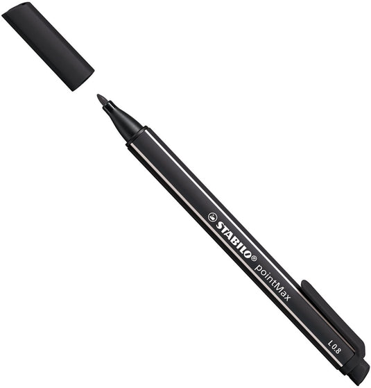 Stabilo pointmax - hardtip fineliner - zwart (488 46)