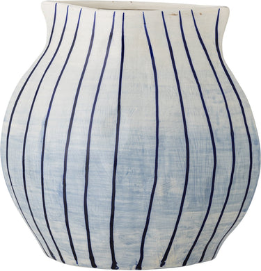 Bloomingville esra vaas - blauw - aardewerk