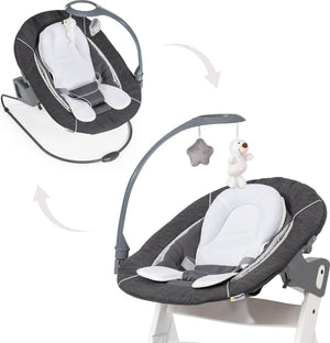 Hauck alpha bouncer 2 in 1 deluxe - wipstoel - melange grey