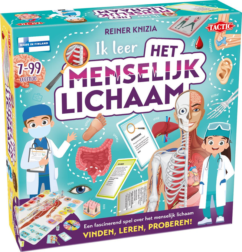 Afbeelding laden in galerijviewer, Tactic ik leer: het menselijk lichaam – bordspel – educatief - ontdek het menselijk lichaam en leer over anatomie – 2 tot 5 spelers – vanaf 7 jaar
