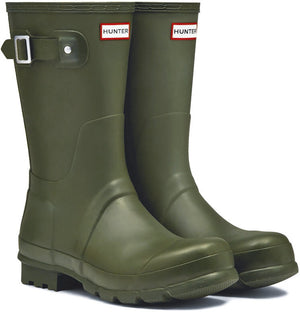 Hunter - regenlaarzen voor heren - original short - olijfgroen - maat 44eu 44