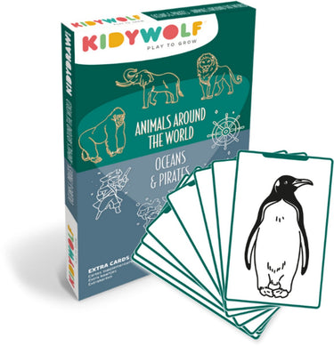 Kidywolf kidydraw mini refill – animals around the world oceans and pirates – 60 tekenkaarten