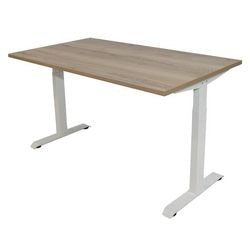 Bureau euroseats bruin, wit eiken metaal