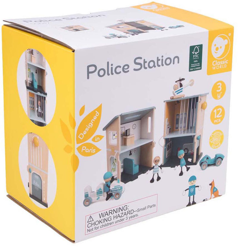Afbeelding laden in galerijviewer, Classic world houten politiebureau speelset voor kinderen.
