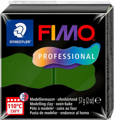 Fimo professional - ovenhardende boetseerklei - blok 57 gr - bladgroen