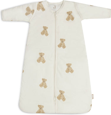 Jollein - baby winterslaapzak met afritsbare mouw (teddy bear) - katoen - winterslaapzakje baby, babyslaapzak - 90cm