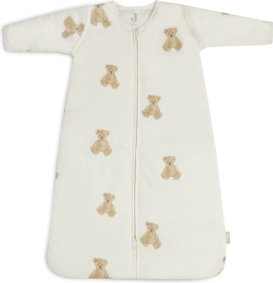 Jollein - baby winterslaapzak met afritsbare mouw (teddy bear) - katoen - winterslaapzakje baby, babyslaapzak - 90cm