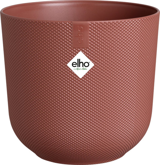 Elho jazz rond 19 bloempot voor binnen - woonaccessoire van 100% gerecycled plastic - ø 18.9 x h 17.6 cm - toscaans rood