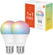 Hombli slimme verlichting - wifi lamp e27 color - geen bridge nodig - 16 miljoen kleuren en alle wittinten - smart led - dimbaar en tunable - promopack 1+1