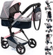 Bayer design - poppenwagen neo vario - grijs met vlinder
