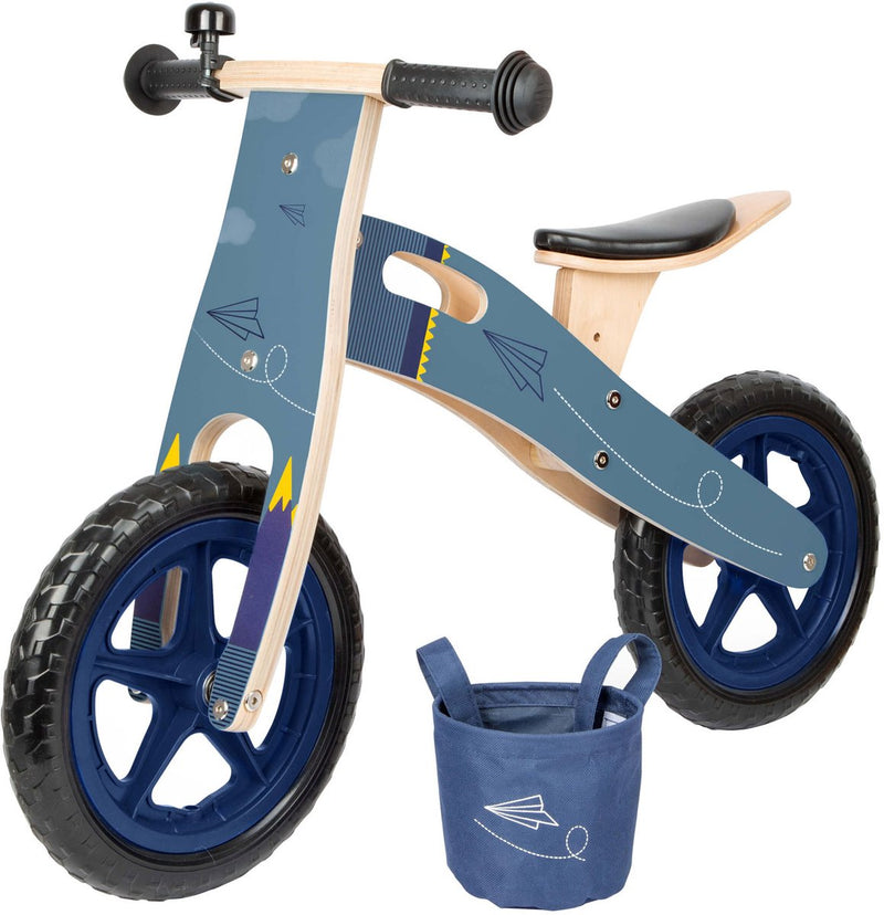 Afbeelding laden in galerijviewer, Small foot - houten loopfiets vliegtuig blauw
