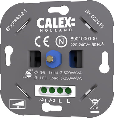 Calex led wanddimmer - universele inbouw dimmer - 3-250w - fase afsnijding