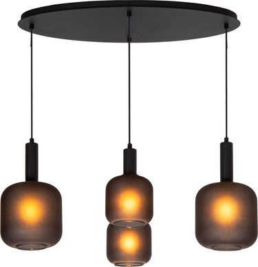 Lucide eloise - hanglamp - 4xe27 - zwart