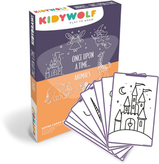 Kidywolf kidydraw mini refill – once upon a time animals – 60 tekenkaarten