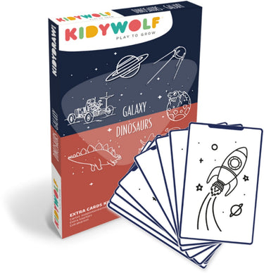 Kidywolf kidydraw mini refill – galaxy dinosaurussen – 60 tekenkaarten