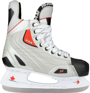 Nijdam ijshockeyschaats - polyester - deluxe - zilver zwart - maat 46