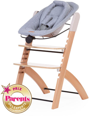 Childhome newborn zitje voor evosit en lambda 3 - babyzitje aan tafel vanaf de geboorte tot 9 kg - verstelbare rugleuning met draaiknop - 5-punts harnas met zachte schouderpads - inclusief wasbare jersey hoes - zwart