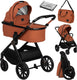 Lionelo layla kinderwagen 2 in 1 - xxl set - veelzijdig en jaarrond - grote wielen - bediening met een hand - voor alle soorten terrein - accessoireset