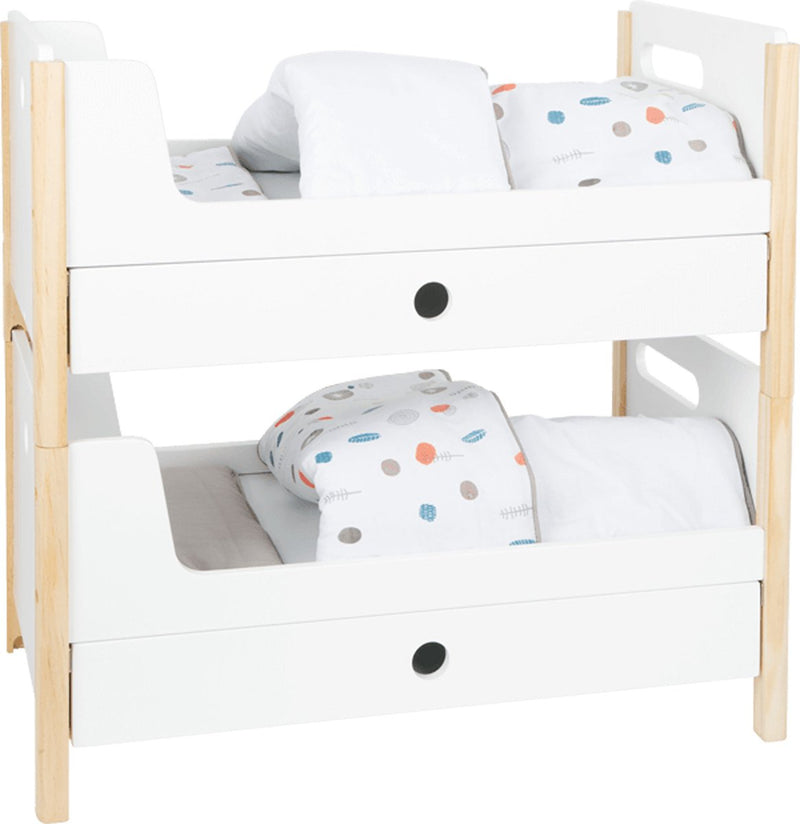 Afbeelding laden in galerijviewer, Small foot - houten poppenhoogslaper little button met beddengoed, 6dlg.
