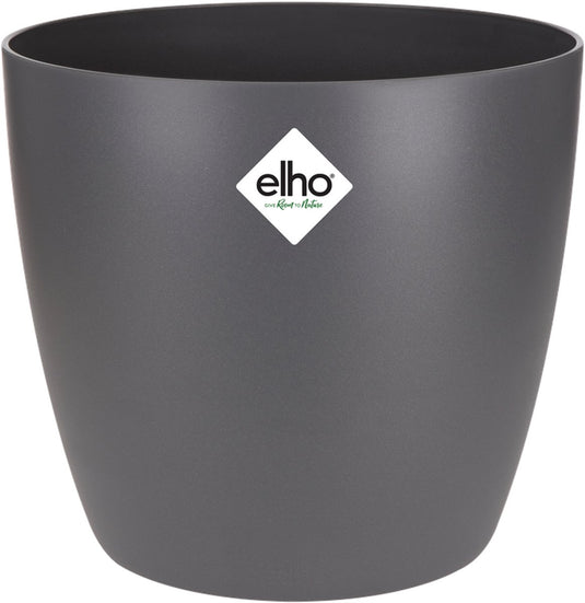 Elho brussels rond 22 - bloempot voor binnen - 100% gerecycled plastic - ø 22.3 x h 20.6 cm - antraciet