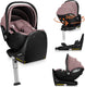 Lionelo moxie i-size set – autostoeltje met draaibare isofix-basis – autostoel rwf vanaf geboorte – bamboe stof – 360° rotatie – magnetische gordelhaakjes – dri-seat – hoofdsteun met memory foam – 4,3 kg – ademend wasbaar