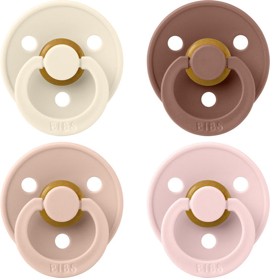 Bibs – fopspenen - colour – 4 pack – rond - ivory blush woodchuck blossom – maat 2