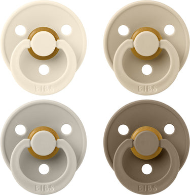 Bibs – fopspenen - colour – 4 pack – rond - ivory sand vanilla dark oak – maat 2