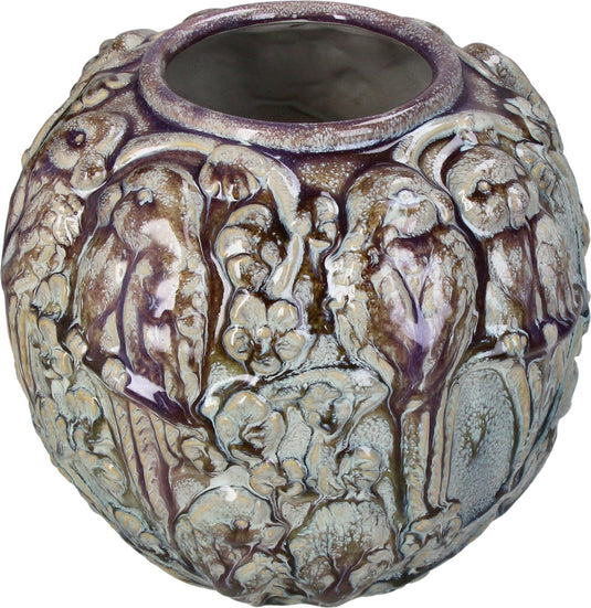 Hd collection vaas vogels aardewerk 22x22x19.5cm