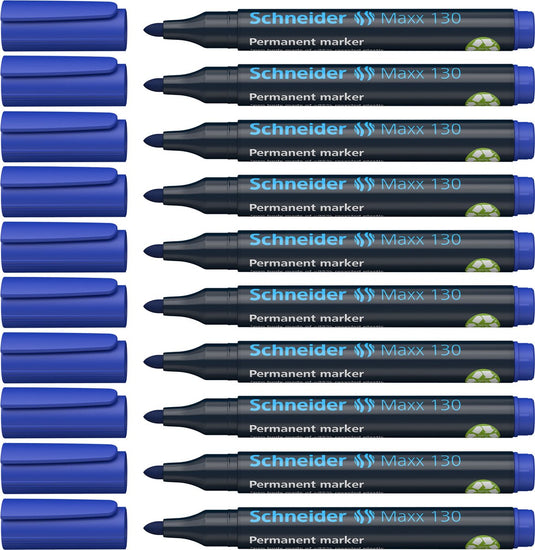 Schneider schrijfwaren schneider permanent marker - maxx 130 - ronde punt - schrijfkleur blauw - doos 10 stuks
