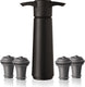 Vacuvin vacu vin wine saver zwart | vacuüm wijnpomp | 4 vacuum wine stoppers