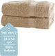 Hush. living hush living - gastendoek - set van 2 - 33×50 cm - 100% katoen - zware kwaliteit 500g m2 - stijlvol boord en ophanglus - zand