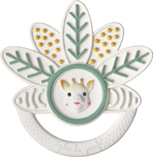 Sophie de giraf blad bijtring - 5-senses collectie - 100% natuurlijk rubber - bijtspeelgoed baby - vanaf 0 maanden - 10x10x1 cm - ok-biobased - in witte geschenkdoos