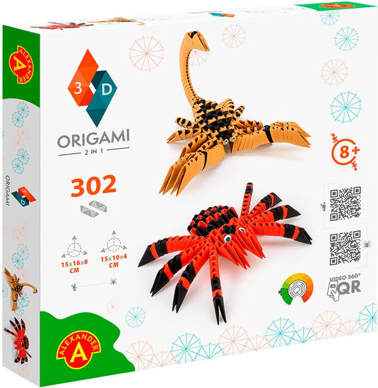 Alexander toys alexander speelgoed origami 3d spin en schorpioen - 302st