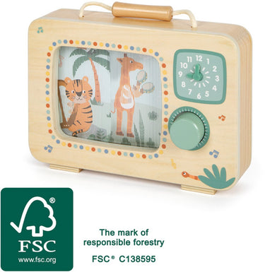 Small foot - houten televisie muziekdoos safari fsc